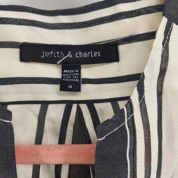 Judith & Charles striped cotton linen  tunic - Picture 5 of 7